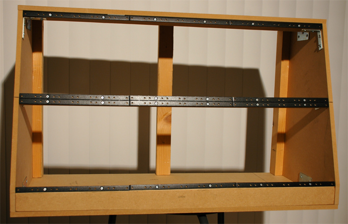 Temporary cabinet with mounting rails