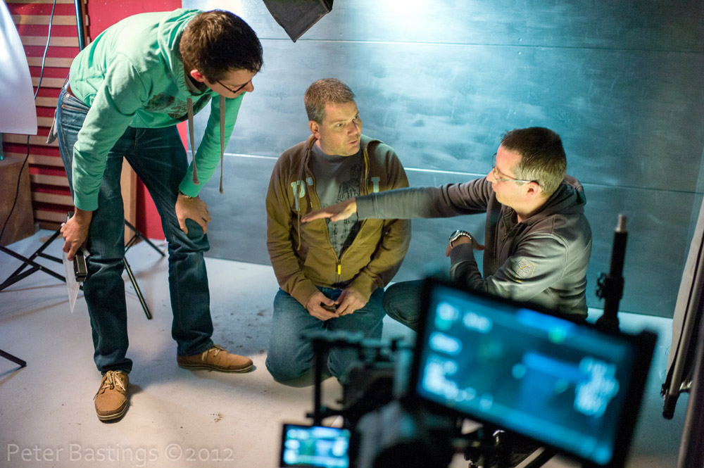 Instructing the actor. Photo by Peter Bastings.