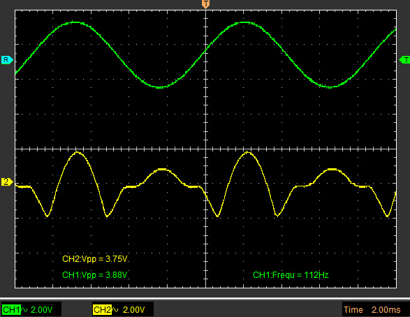 Mutant 259 timbre section on breadboard output signal 1