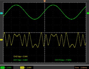Mutant 259 timbre section on breadboard output signal 2