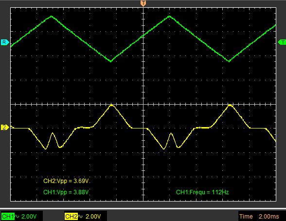 Mutant 259 timbre section on breadboard output signal 3